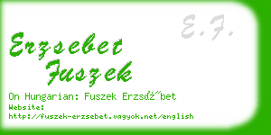 erzsebet fuszek business card